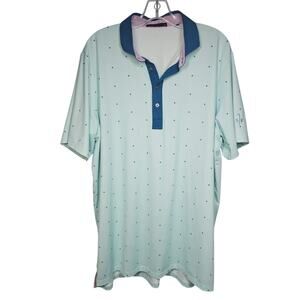 Greyson Performance Golf Polo Shirt All Over Wolf Print Mens XL